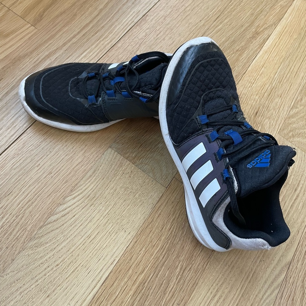 ADIDAS Boys Black White Sneakers - size 1